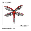 Rhinestone Dragonfly Brooch Openwork Wings Red or Blue view 5