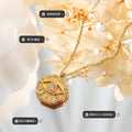 Evil Eye Round Pendant Necklace With Zircon Gold Or Steel view 2