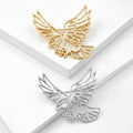 Openwork Flying Eagle Brooch in Gold or Silver Tone Metal view 2