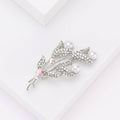 Crystal Leaf And Pearl Brooch Decorative Metal Pin For Jackets And Lapels view 4