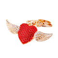 Crystal Winged Heart Keychains with Cord Sets and Loose Heart Loops view 5