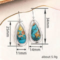 Silver Scalloped Teardrop Turquoise Hook Drop Earrings view 4