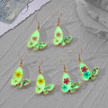 Gold Butterfly Frame Dried Flower Resin Dangle Earrings 3 Colors view 2