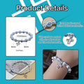 Blue Cross Bead Stretch Bracelet With Silver Tone Cross view 3