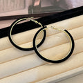 Yellow Brown Burgundy and Black Velvet Wrapped Large Hoop Earrings view 4