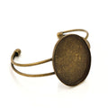 Oval Cabochon Cuff Bracelet Setting in Antique Bronze Tone view 5