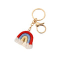 Gold Tone Macrame Rainbow Split Ring and Clip Keychains view 5