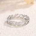 Silver Openwork Scroll Vine Band Ring Hollow Design view 3