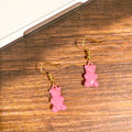 Gold Tone Gummy Bear Hook Earrings in Eleven Colors view 7