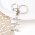 Silver Rhinestone Letter Keychain Initial Metal Bag Charm view 3