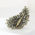 Rhinestone Floral Leaf Cluster Brooch Ten Colorways view 3