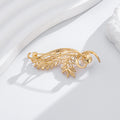 Gold and Silver Wing Pearl Look Metal Brooch Pin Pair view 4