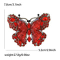 Large Rhinestone Butterfly Brooch Antique Gold Crystal Wings view 8