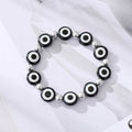 Silver Tone Round Evil Eye Beaded Stretch Bracelets view 9