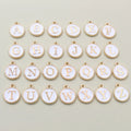 Round Enamel Alphabet Charms A to Z in Seven Color Sets view 9