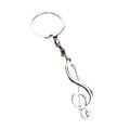 Openwork Treble Clef Metal Keychain With Split Ring, Two Finishes view 4
