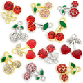 Enamel-Look And Crystal-Accented Gold Silver Cherry Alloy Charms in 12 Styles view 5