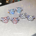 Crystal Winged Bear Clip On Earrings In Three Colors view 2