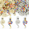 Curved Rhinestone Snake Charms in Two Multicolor Finishes view 4
