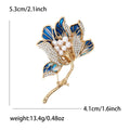 Enamel Magnolia Branch Brooch Decorative Metal Pin For Jackets And Lapels view 7