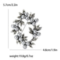Crystal Leaf and Pearl Wreath Brooch for Jackets Scarves and Coats view 7