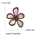 Five Petal Teardrop Crystal Flower Brooch in Five Colors view 6