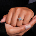 Marquise Solitaire Three-Stone Ring In Polished Silver Tone view 3