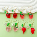 Resin Fruit Charm Dangle Earrings with Lily Flower Bead view 4