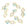 Rhinestone Infinity Evil Eye Two Loop Connectors in 12 Styles view 11