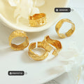 Irregular Molten Texture Open Ring Gold And Steel Tone view 2