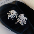 Firework Fringe Clip Earrings in Gold and Silver Tones view 6