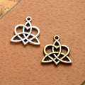Celtic Heart Knot Pendant Metal Jewelry Making Component In 2 Finishes view 1