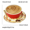 Coffee Cup Brooch with Saucer and Spoon in Three Colors view 3