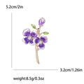 Three-Flower Branch Brooch In Pink Purple And Blue view 5