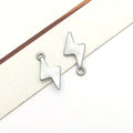 5x10mm Stainless Steel Double Sided Enamel Lightning Charm Pendant for DIY Necklace Bracelet