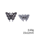 Filigree Butterfly Spacer Bead in Antique Silver Metal Finish view 3