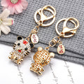 Jeweled Tiger Character and Plaque Keychains with Bare Wrist Loops view 3
