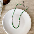Green and White Beaded Necklaces in Three Styles Fashion Jewelry view 6