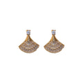 Crystal Fan Drop Earrings in Gold and Silver Tone Options view 5