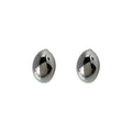 Gunmetal Tone Mirror Polished Oval Stud Earrings For Women view 5