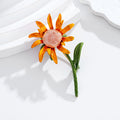 Orange Sunflower Enamel Metal Brooch Pin for Jackets and Lapels view 5