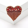 Crystal Heart Chain Fringe Brooch in Eight Colorways view 9