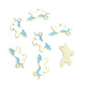 White Enamel Unicorn Charms with Colorful Mane and Tail view 11