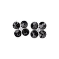 Black Crystal Flower Stud Earrings With Polished Metal Details view 5