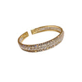 Gold Tone Multirow Clear Crystal Open Cuff Bracelet view 5