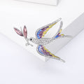 Crystal Swallow Brooch Carrying a Branch in Blue or Purple view 2