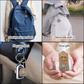 Rainbow Pencil Teacher Printed Wood Keychain Ring Metal Charm view 3