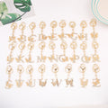 Rhinestone Butterfly Letter Keychain Gold Tone A to Z view 1