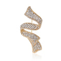 Crystal Wavy Ribbon Metal Brooch in a Gold Tone Finish view 5