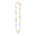 Marbled 12mm Round Bead Necklace With Gold Tone Ring Clasp view 5
